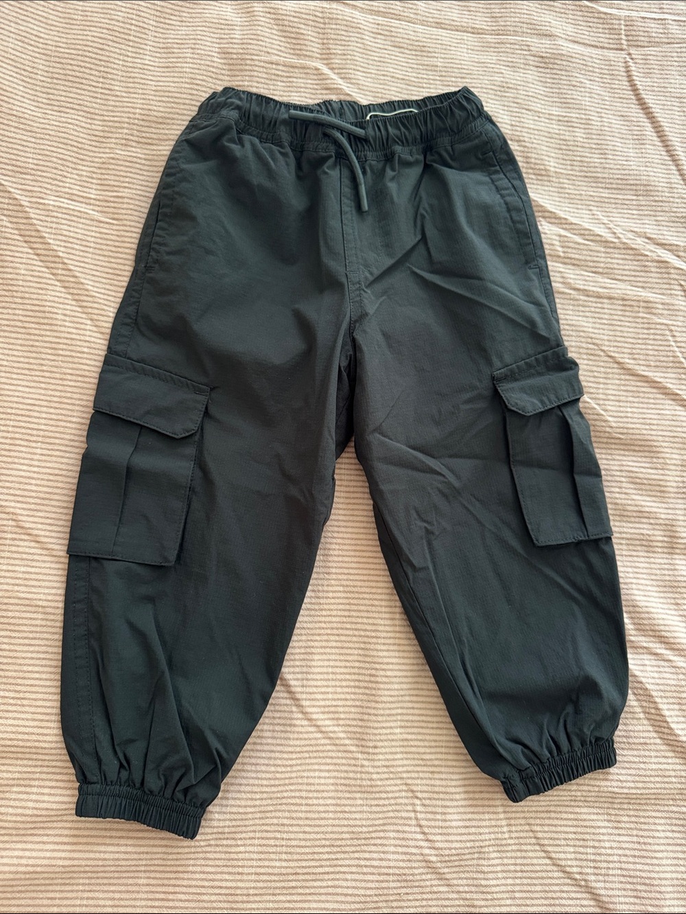 Black Cargo Jogger Pants - Elastic Waist & Ankles Zara 2-3y